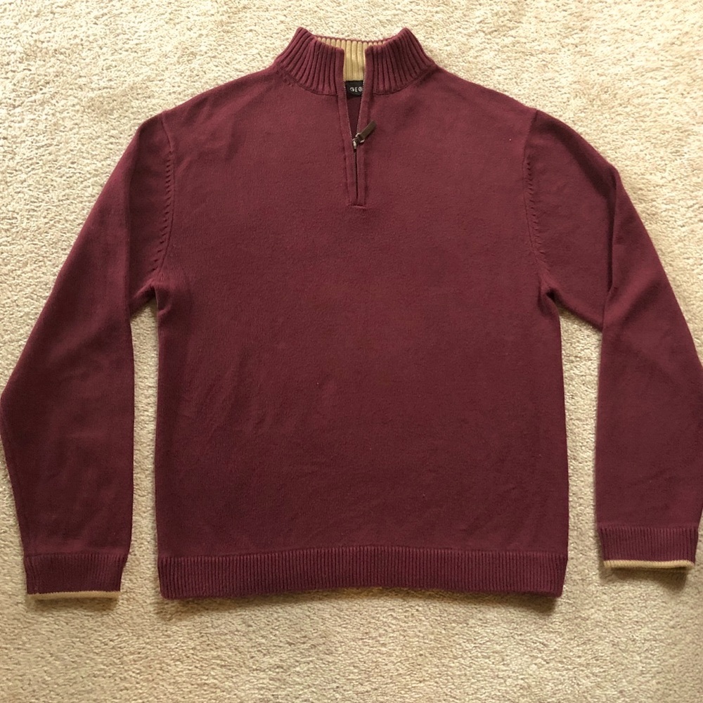 George Quarter Zip Long Sleeve Sweater Sz M